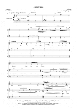 page one of Interlude (for mezzo-soprano and harpsichord) (Piano & Vocal)