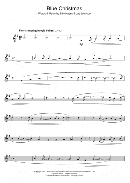 page one of Blue Christmas (Clarinet Solo)