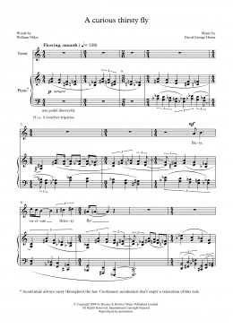 page one of A curious thirsty fly (for tenor and piano) (Piano & Vocal)