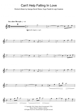 page one of Can't Help Falling In Love (Flute Solo)