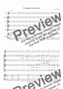 page one of O magnum mysterium-SATB
