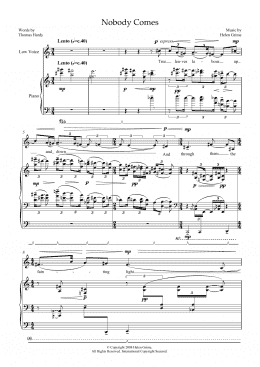 page one of Nobody Comes (for low voice and piano) (Piano & Vocal)