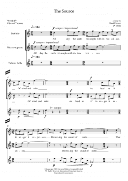 page one of The Source (for soprano, mezzo-soprano and tubular bells) (Piano & Vocal)
