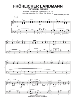 page one of The Merry Farmer (from Album for the Young) (Piano Solo)