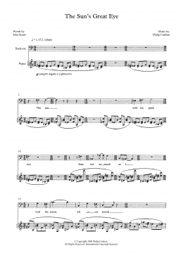 page one of The Sun's Great Eye (for baritone and piano) (Piano & Vocal)