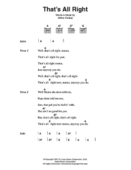 page one of That's All Right (Guitar Chords/Lyrics)