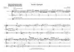 page one of Swift's Epitaph (for counter-tenor and percussion) (Piano & Vocal)