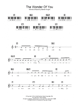 page one of The Wonder Of You (Keyboard (Abridged))