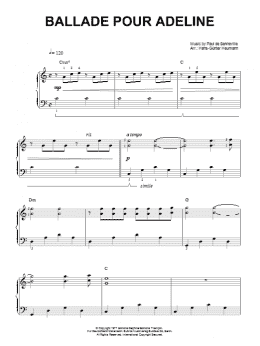 page one of Ballade Pour Adeline (arr. Hans-Gunter Heumann) (Piano Solo)