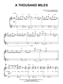 page one of A Thousand Miles (Easy Piano)