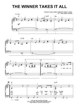 page one of The Winner Takes It All (Easy Piano)