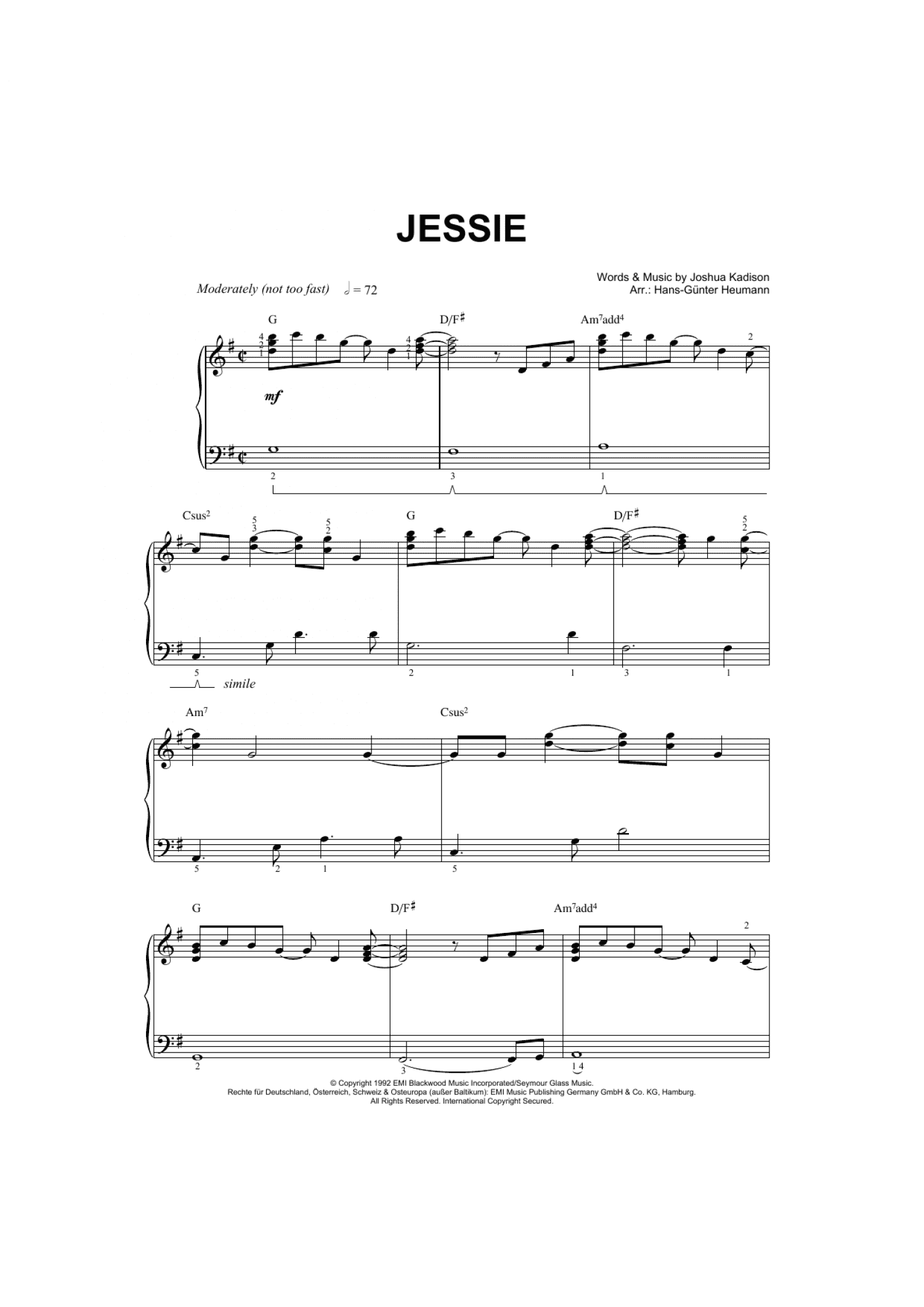 Jessie (Piano & Vocal)
