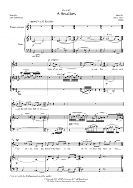 page one of A Swallow (for mezzo-soprano and piano) (Piano & Vocal)