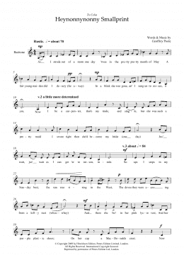 page one of Heynonnynonny Smallprint (for baritone voice) (Piano & Vocal)