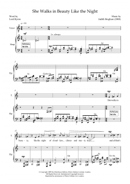 page one of She walks in beauty like the night (for tenor and harp) (Piano & Vocal)