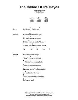 page one of The Ballad Of Ira Hayes (Guitar Chords/Lyrics)