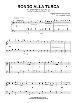 page one of Rondo Alla Turca, from Piano Sonata A Major, K331 (arr. Heumann) (Piano Solo)