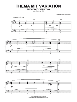 page one of Theme With Variation, From Op.228 (Piano Solo)