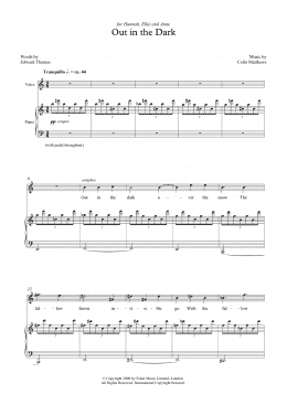 page one of Out in the Dark (for soprano and piano) (Piano & Vocal)
