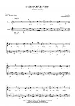 page one of Silence on Ullswater (for tenor and harp) (Piano & Vocal)