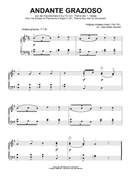page one of Andante Grazioso (Theme from Piano Sonata In A, K331) (arr. Hans-Gunter Heumann) (Piano Solo)