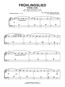 page one of Spring Song, from Songs Without Words, Op.62 (Piano Solo)
