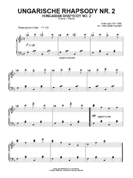 page one of Hungarian Rhapsody (Ungarische Rhapsody) No.2 (Piano Solo)