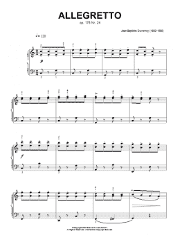 page one of Allegretto, Op.176, No.24 (Piano Solo)