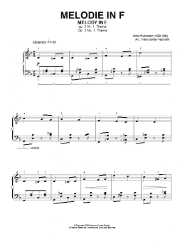 page one of Melody In F (Piano Solo)