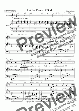 page one of Let the Peace of God (contralto version)