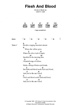 page one of Flesh And Blood (Guitar Chords/Lyrics)