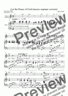 page one of Let the Peace of God (mezzo soprano version)