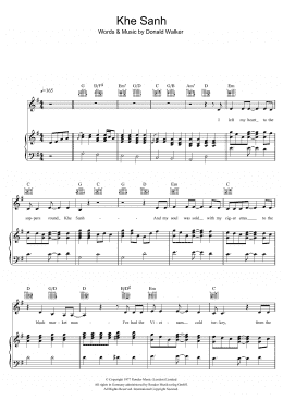 page one of Khe Sanh (Piano, Vocal & Guitar Chords)