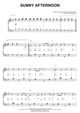 page one of Sunny Afternoon (Piano & Vocal)