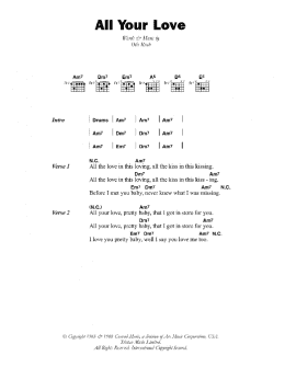page one of All Your Love (I Miss Loving) (Guitar Chords/Lyrics)