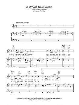 page one of A Whole New World (from Aladdin) (Piano, Vocal & Guitar Chords (Right-Hand Melody))