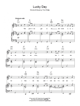 page one of Lucky Day (Piano, Vocal & Guitar Chords)