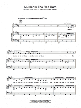 page one of Murder In The Red Barn (Piano, Vocal & Guitar Chords)
