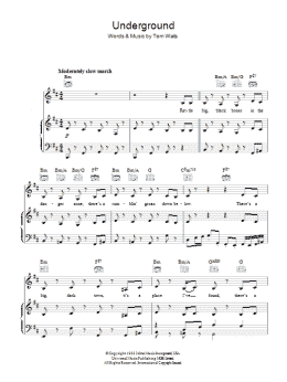 page one of Underground (Piano, Vocal & Guitar Chords)