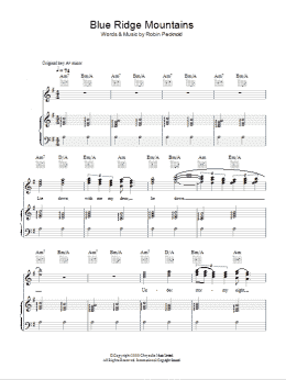 page one of Blue Ridge Mountains (Piano, Vocal & Guitar Chords)