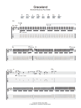 page one of Graceland (Guitar Tab)