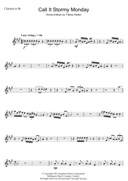 page one of Call It Stormy Monday (But Tuesday Is Just As Bad) (Clarinet Solo)
