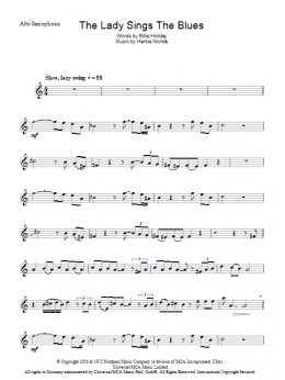 page one of The Lady Sings The Blues (Lead Sheet / Fake Book)