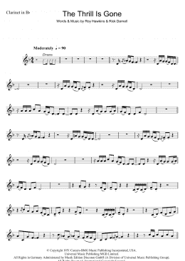 page one of The Thrill Is Gone (Clarinet Solo)