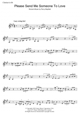 page one of Please Send Me Someone To Love (Clarinet Solo)