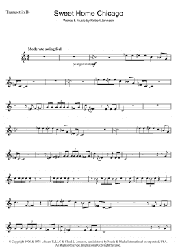page one of Sweet Home Chicago (Trumpet Solo)