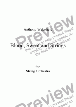 page one of Blood, Sweat and Strings