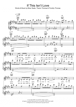 page one of If This Isn't Love (Piano, Vocal & Guitar Chords)