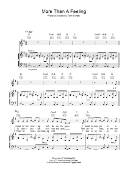 page one of More Than A Feeling (Piano, Vocal & Guitar Chords)