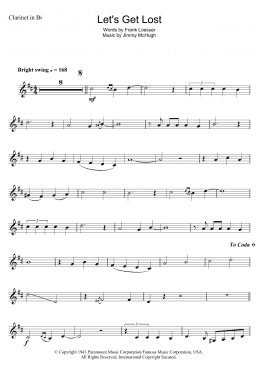 page one of Let's Get Lost (Clarinet Solo)